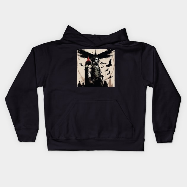 the crow Kids Hoodie by Trontee